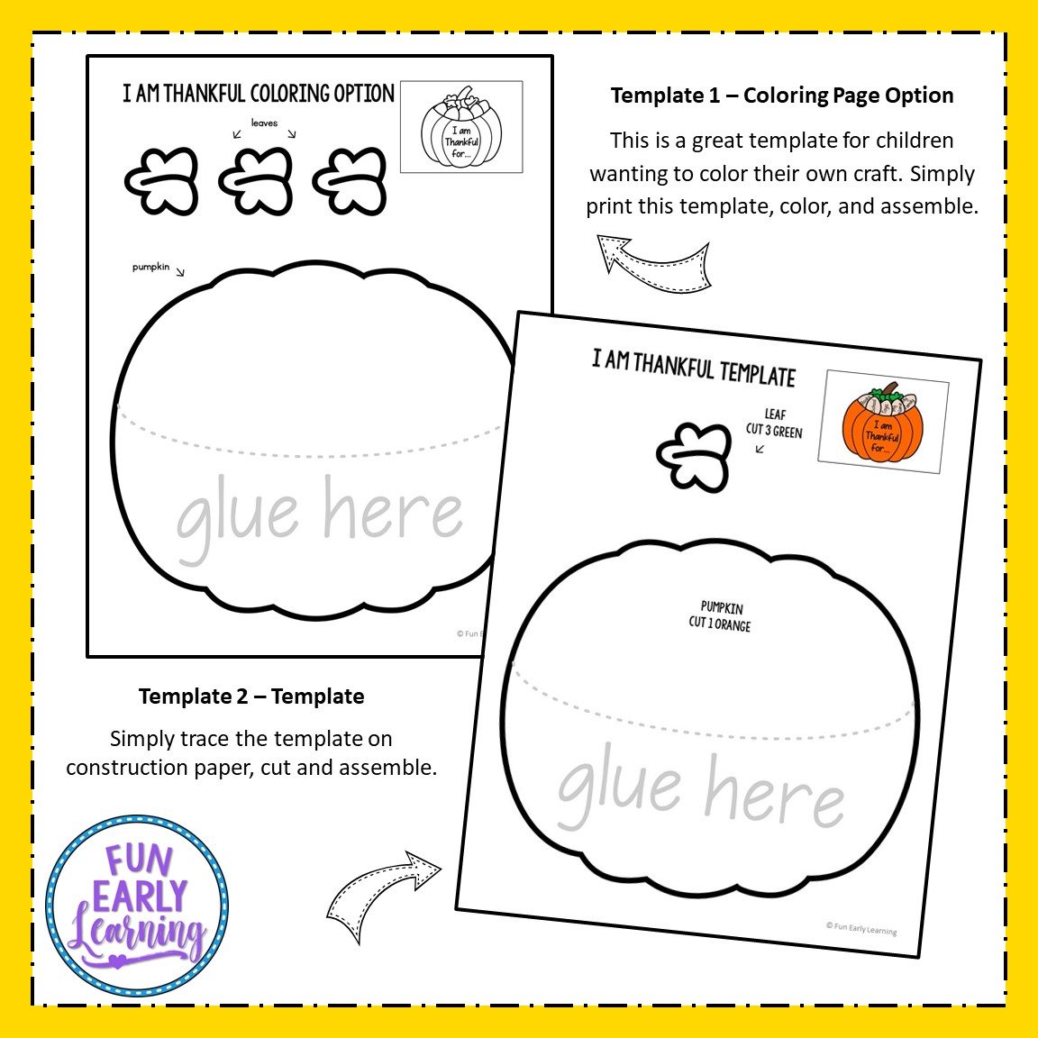 I am thankful for thanksgiving craft activity with writing prompts