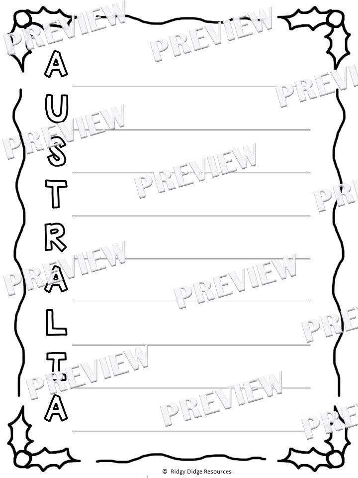 Christmas around the world coloring pages and acrostic poem writing template ridgy didge resources