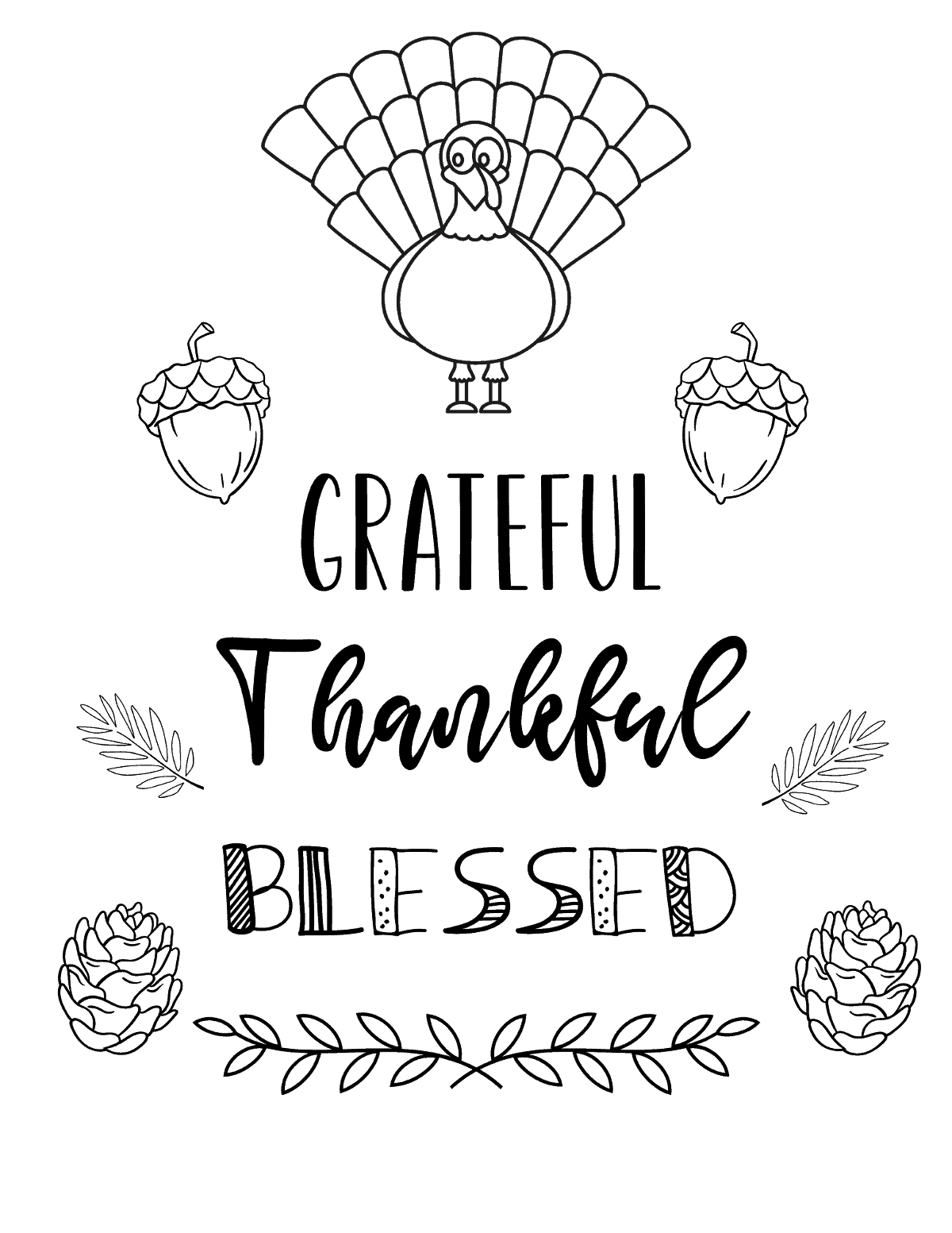 Free printable turkey coloring pages for kids