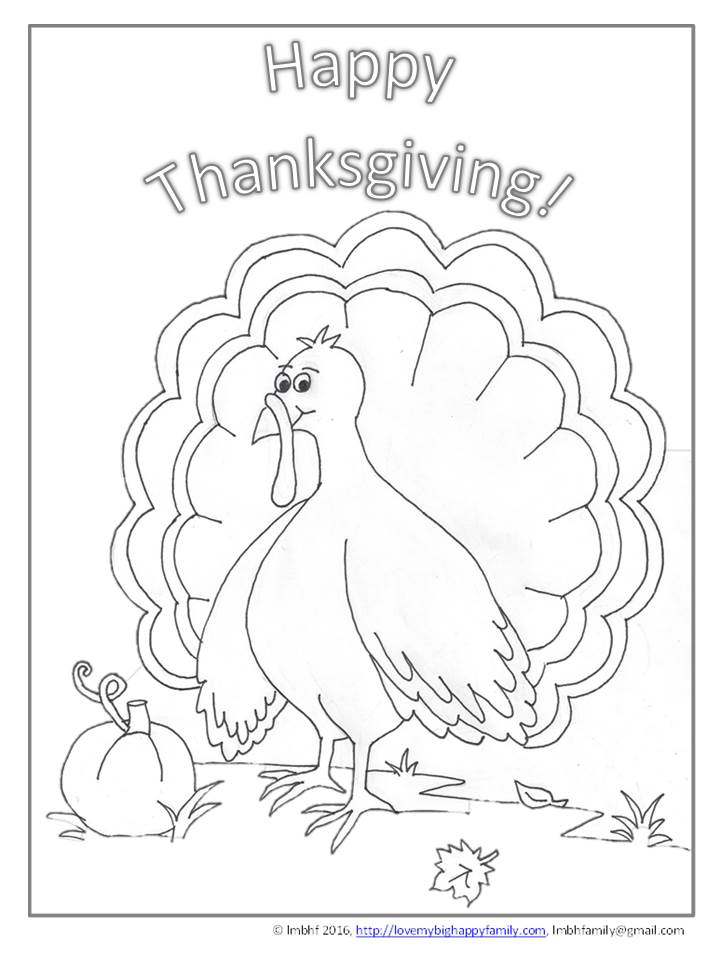 Thanksgiving coloring page