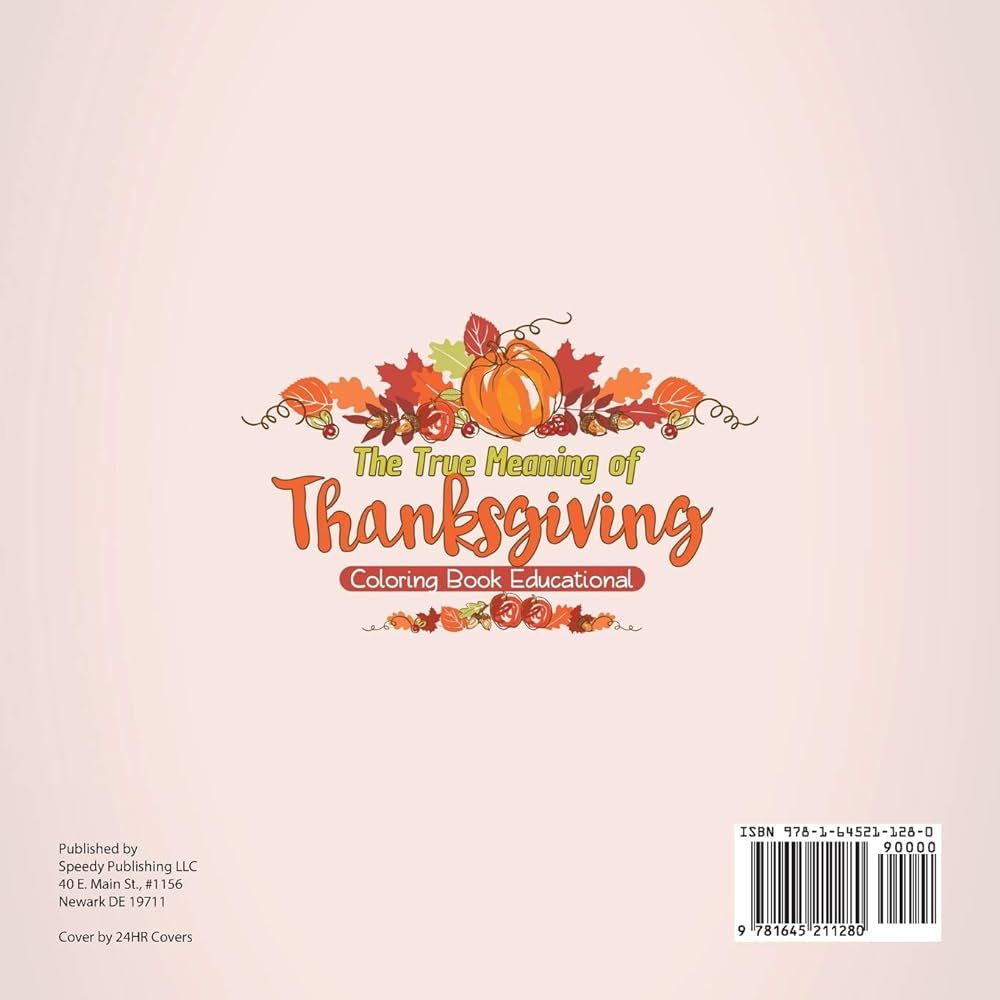 The true meaning of thanksgiving coloring book educational educando kids books