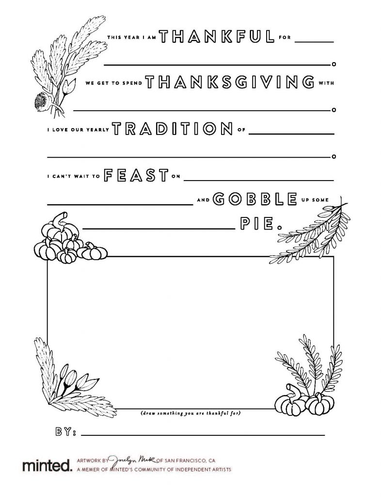 Free thanksgiving coloring pages to help children express gratitude cool mom picks
