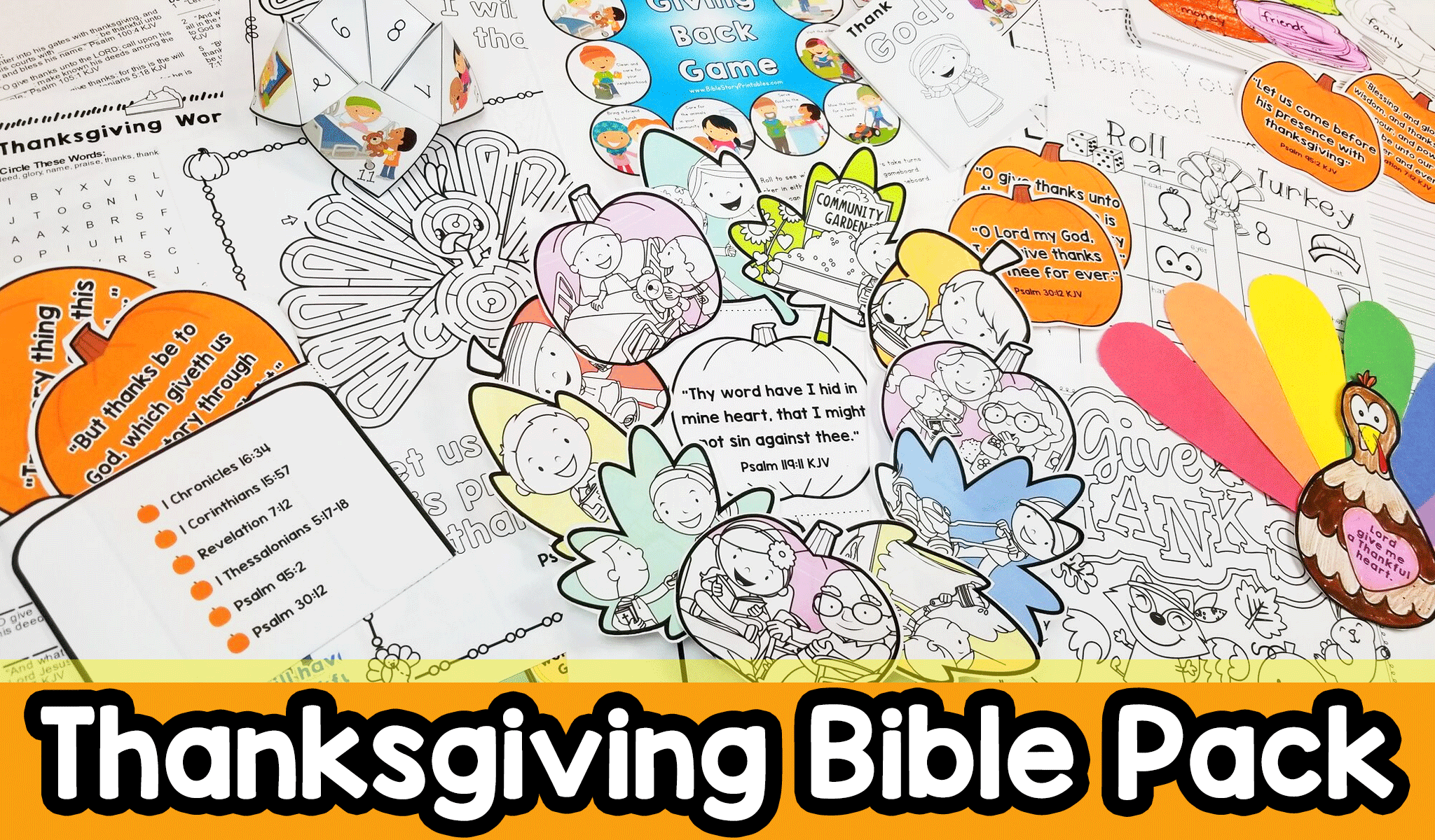 Thanksgiving bible activity pack