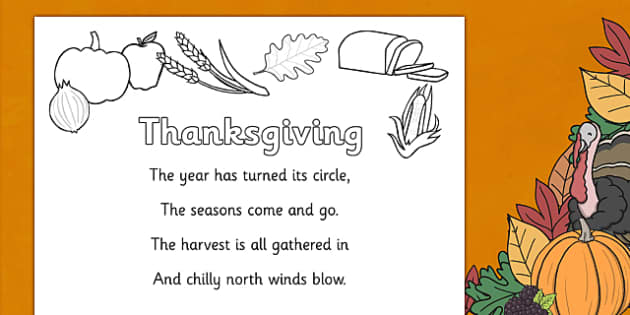 Thanksgiving poem for teachers louring sheet