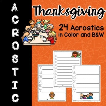 Writing prompts thanksgiving acrostic poems by twinning teachers