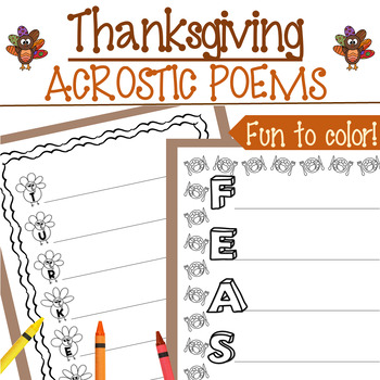 Thanksgiving acrostic poems writing activities by life with boys