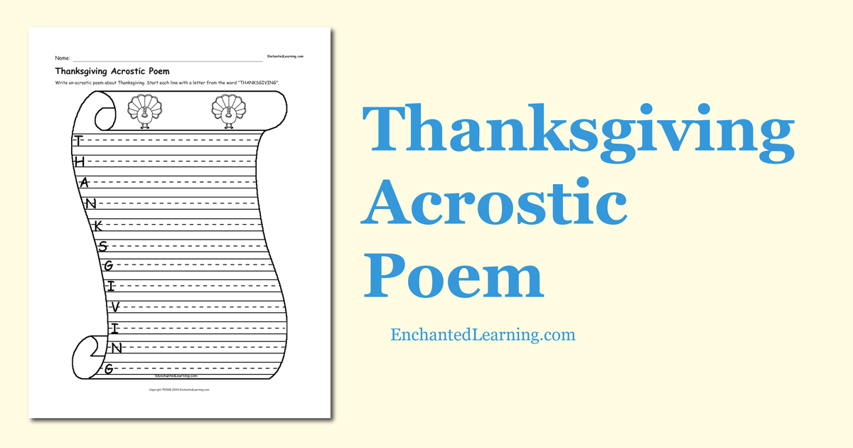 Thanksgiving acrostic poem