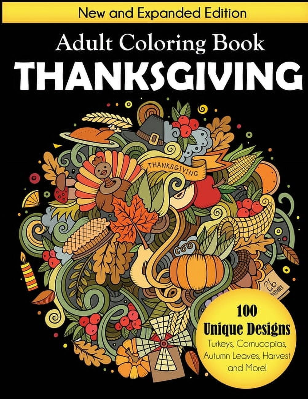 Thanksgiving adult coloring book paperback