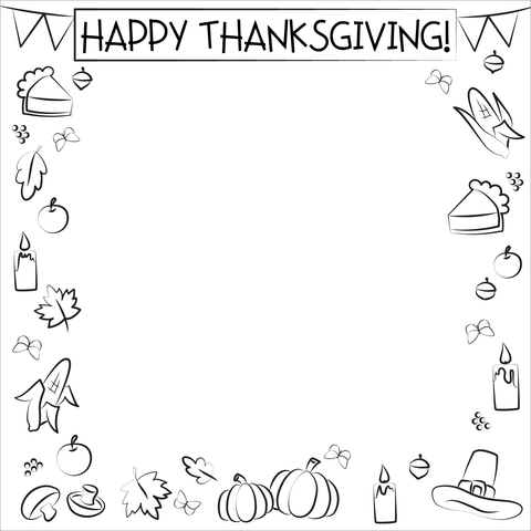 Thanksgiving border coloring page free printable coloring pages