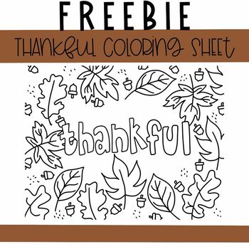 Freebie âthankfulâ thanksgiving coloring sheet with leaf border