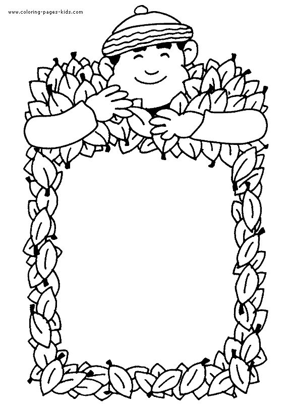 Colorful autumn day free coloring page