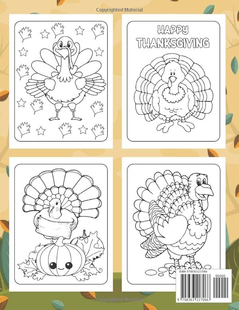 Thanksgiving coloring book for kids simple cute and big thanksgiving coloring pages filled with turkeys pumpkins autumn leaves apples acorns and many more happy thanksgiving press ourta books