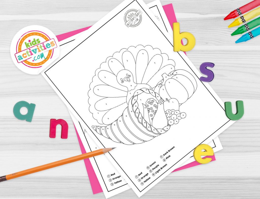 Color by number thanksgiving coloring pages kids activities blog