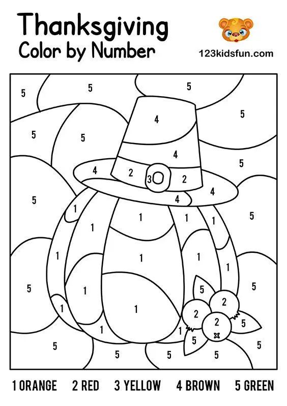 Free color by number thanksgiving printables to keep your kids entertained thanksgiving preschool thanksgiving coloring pages thanksgiving activity sheets