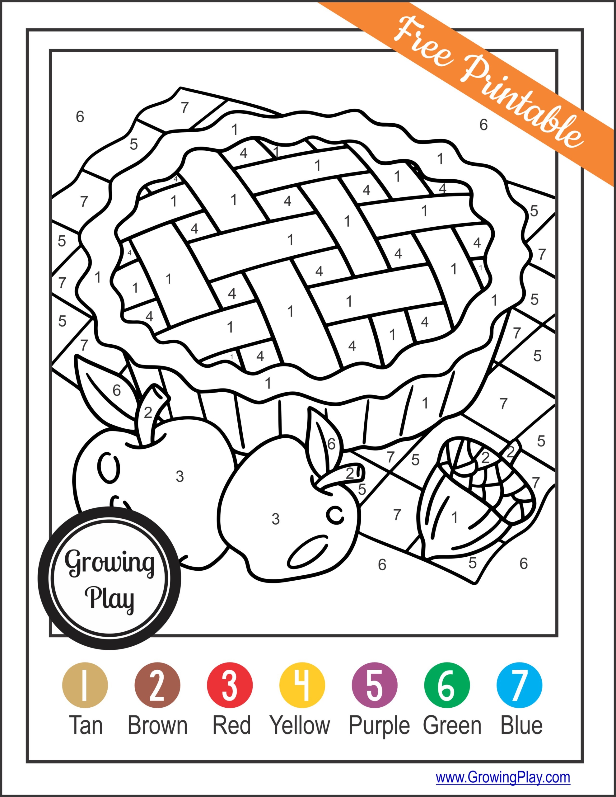 Thanksgiving color by number free printable fun for kids