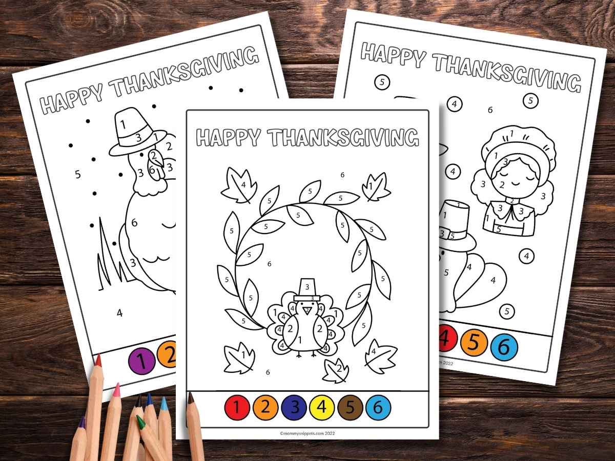Thanksgiving color by number