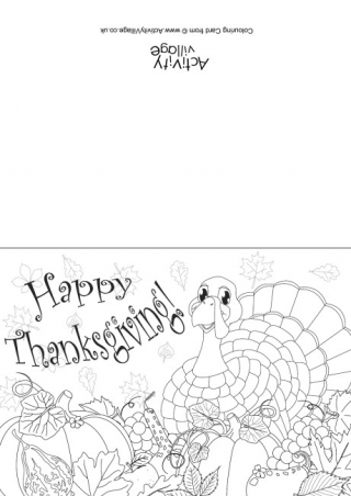 Happy turkey day louring card