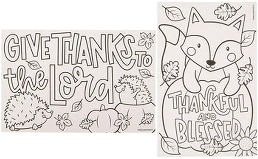 Thanksgiving coloring cards kids table activity