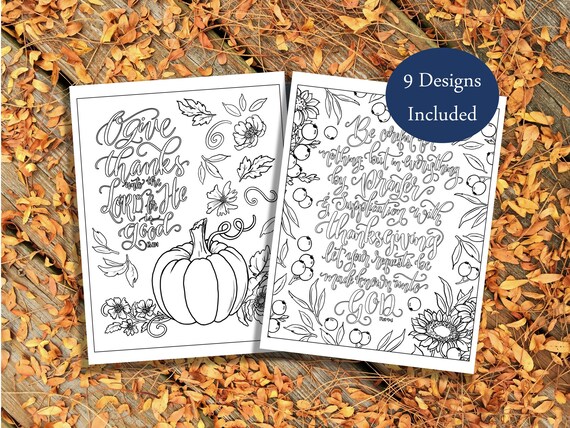 Fall christian coloring sheets printable autumn bible verse coloring page thanksgiving activity gratitude scripture give thanks to the lord