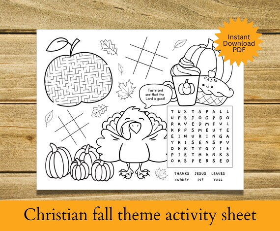 Pdf christian activity sheet digital download christian fall coloring page christian thanksgiving activity printable