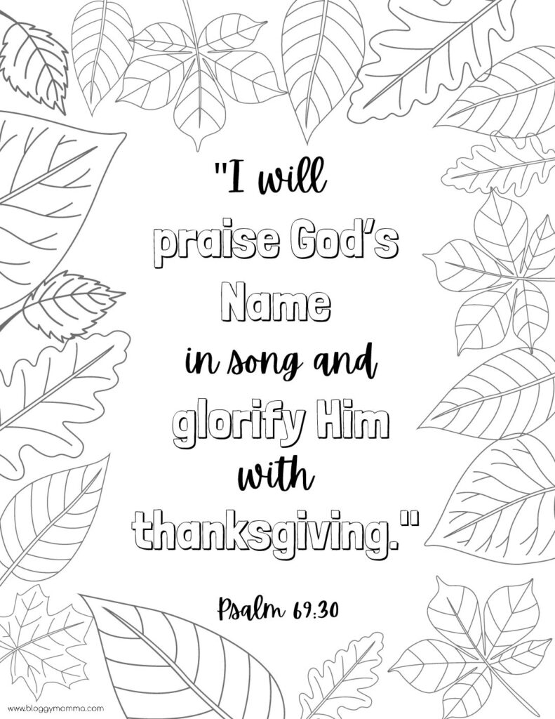 Thankful bible verse coloring pages