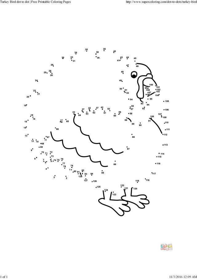 Thanksgiving turkey bird dot to dot our homework help