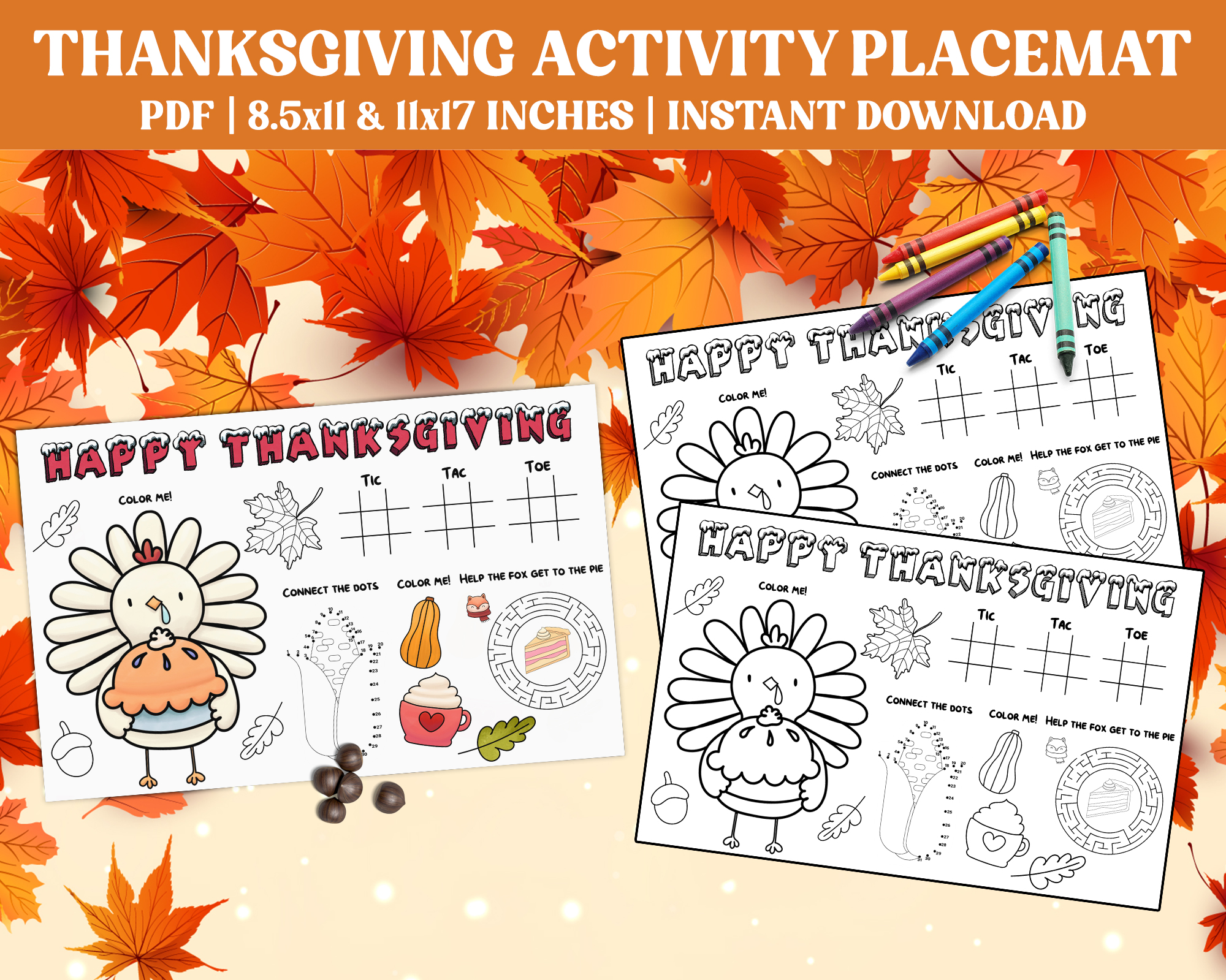 Pdf thanksgiving activities for kids kids thanksgiving activity placemat made by teachers
