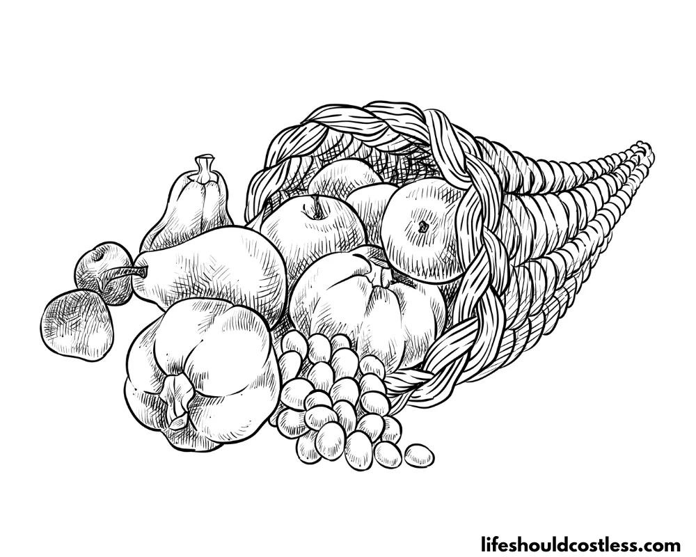 Cornucopia coloring pages free printable pdf templates