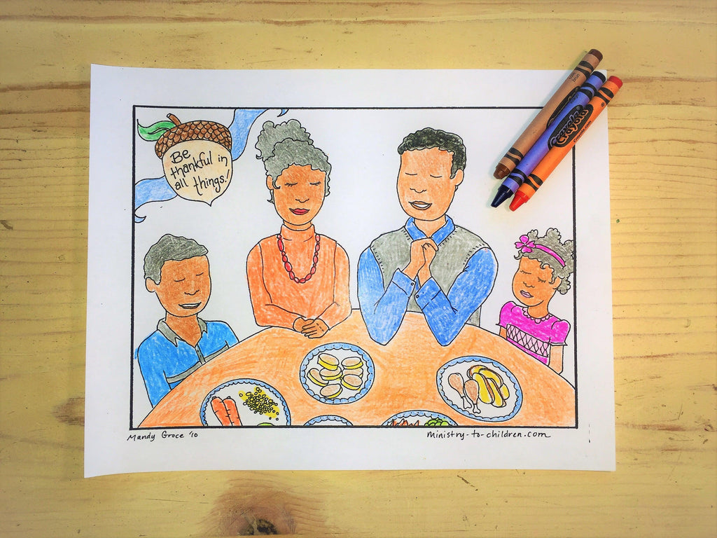 Thanksgiving dinner coloring page
