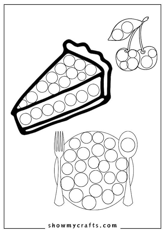 Thanksgiving dot painting free kids printables