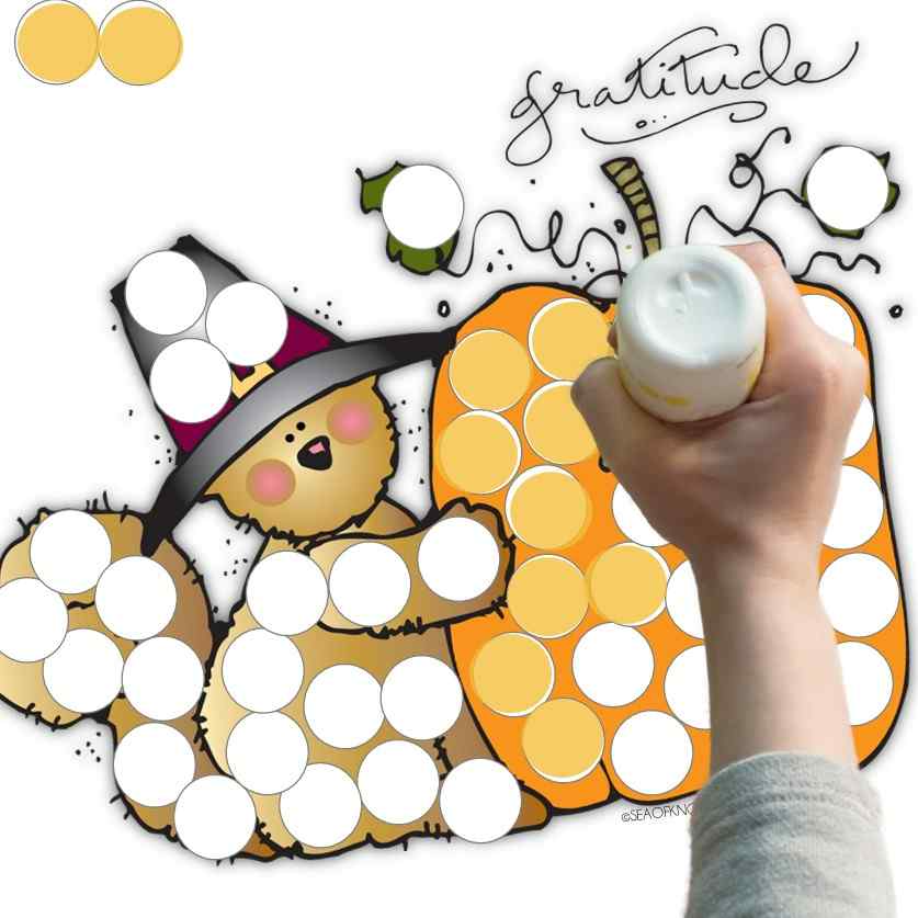 Thanksgiving dot printables easy print and go sheets