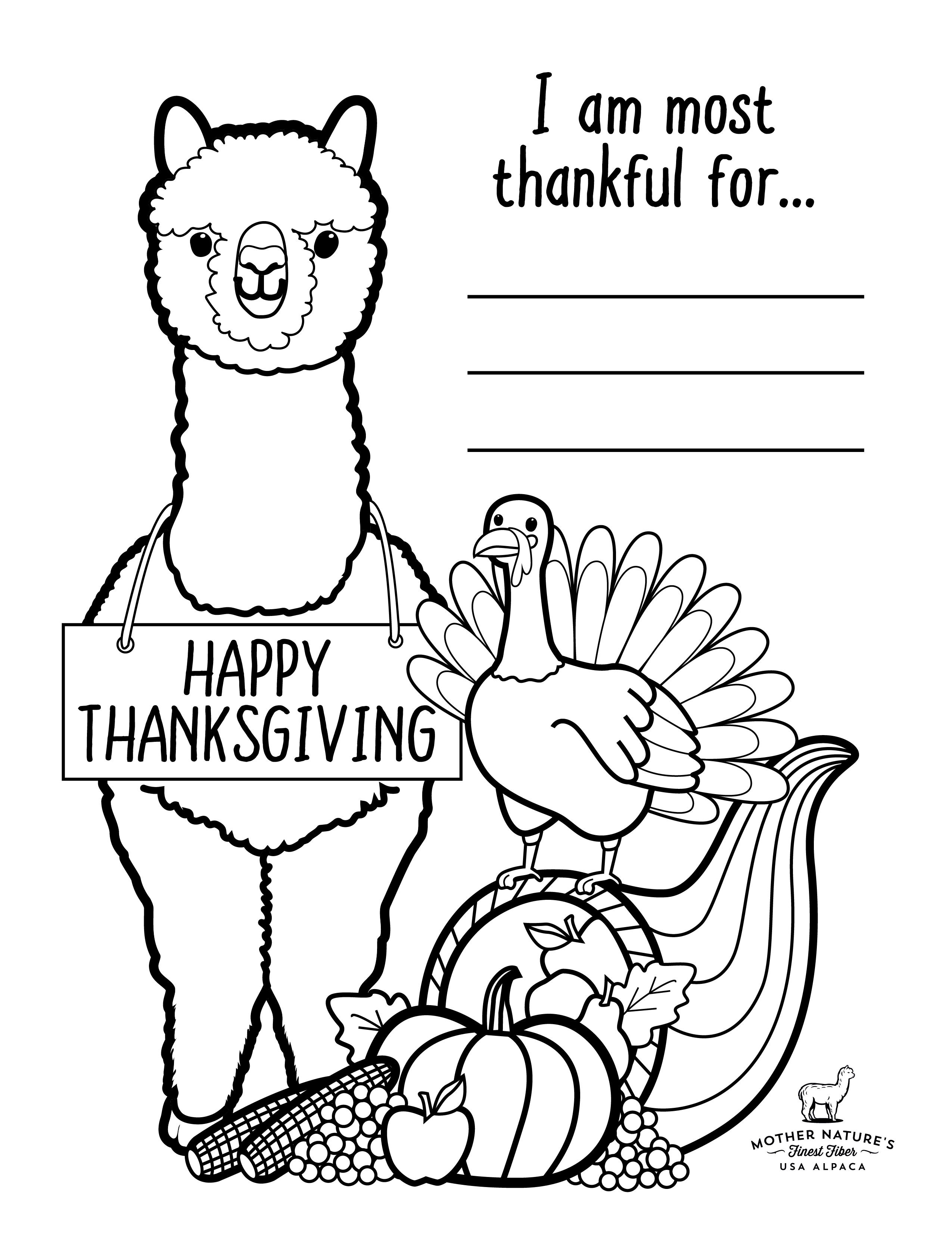 New downloadable content thanksgiving coloring page