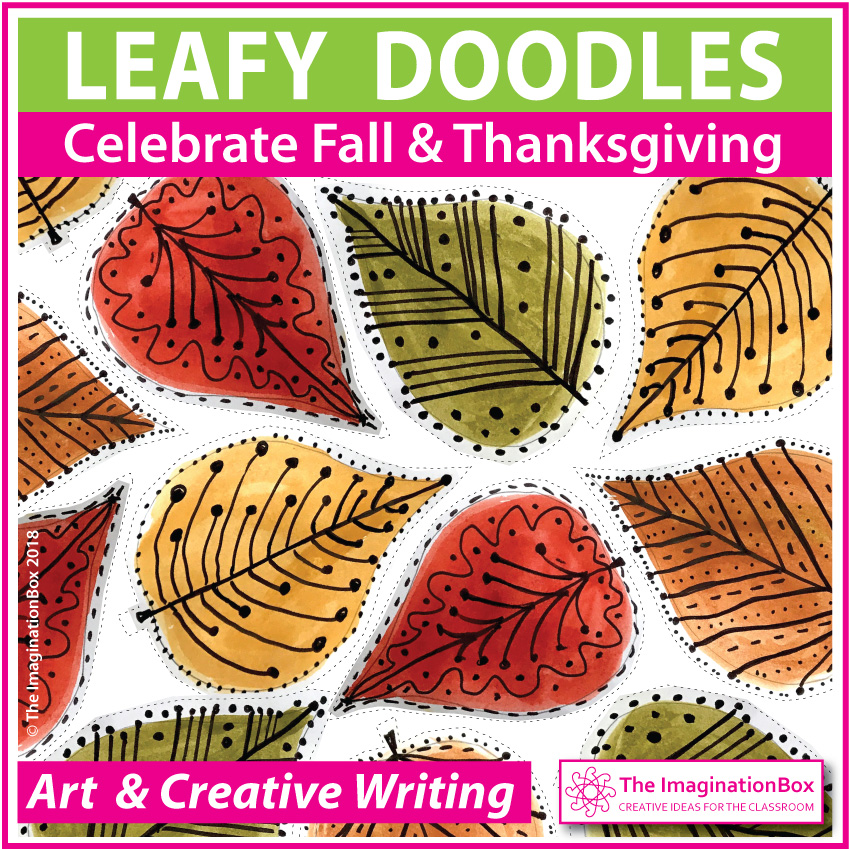 Fall and thanksgiving coloring pages doodle leaves