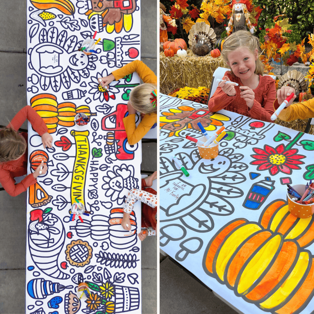 Giant thanksgiving coloring banner