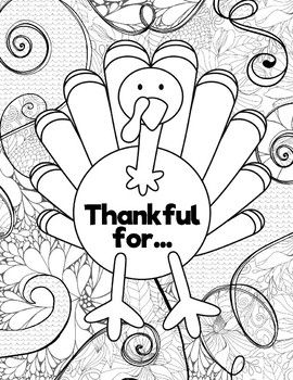 Thanksgiving coloring pages fall leaves pumpkin turkey by art is basic