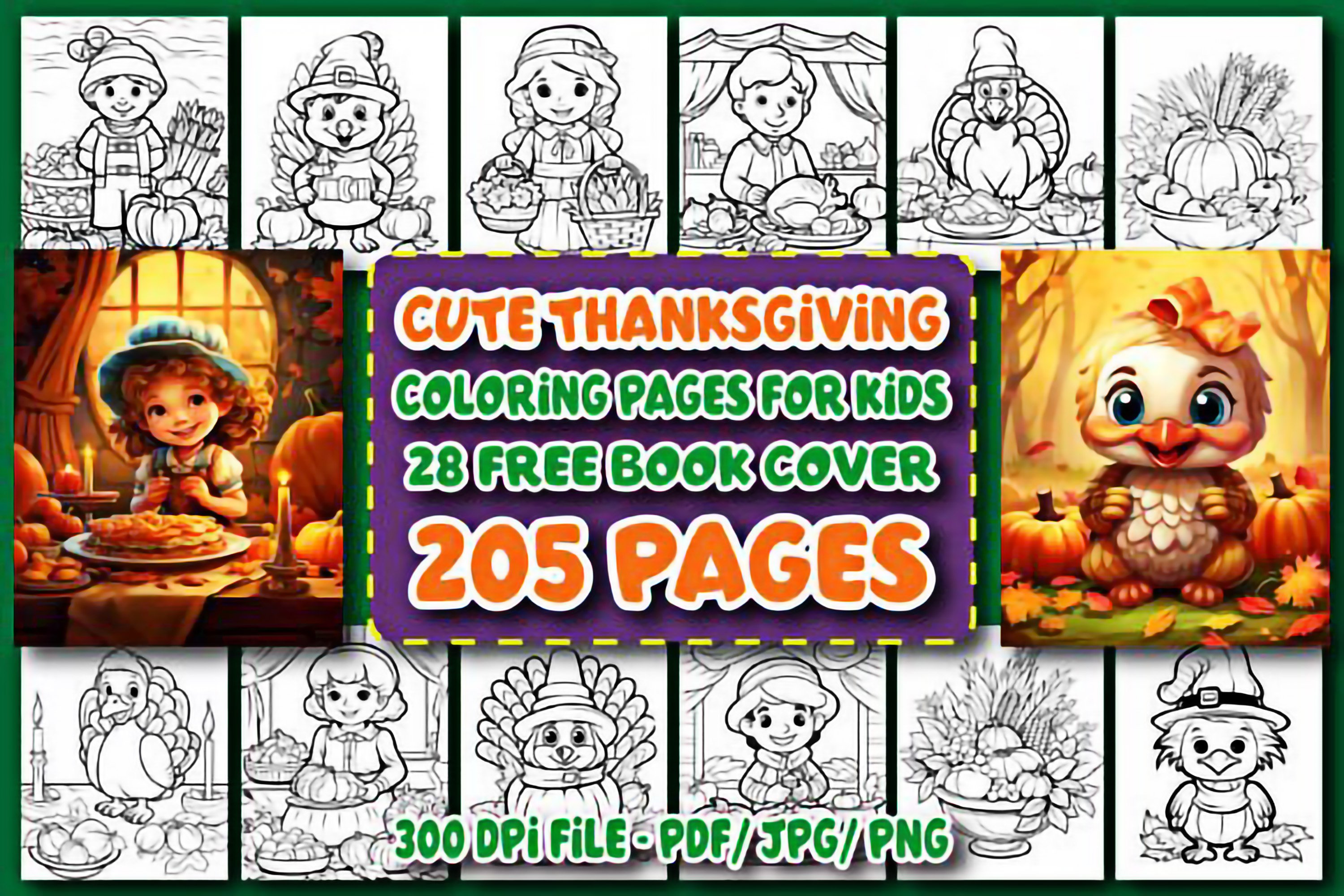 Thanksgiving magic coloring book