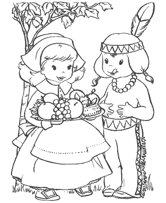 Thanksgiving dinner coloring pages for kids