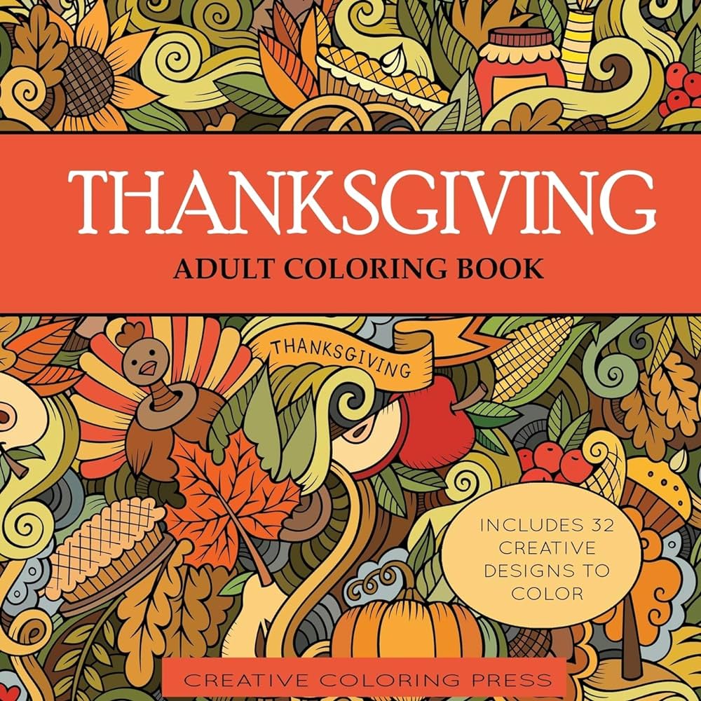 Thanksgiving adult coloring book creative coloring books