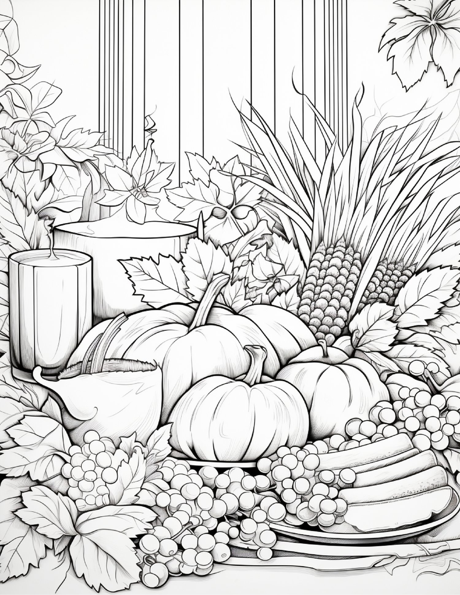 Thanksgiving coloring pages for adults