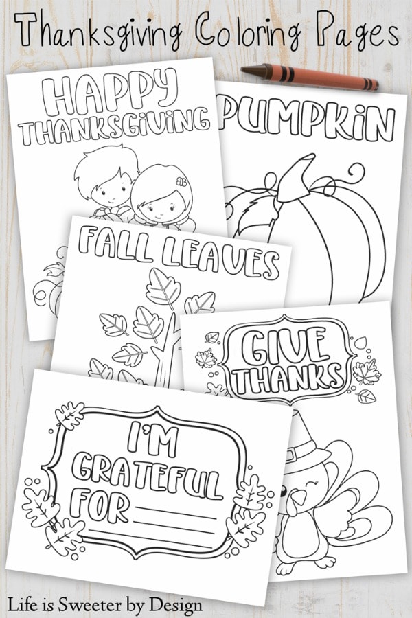 Free thanksgiving color pages