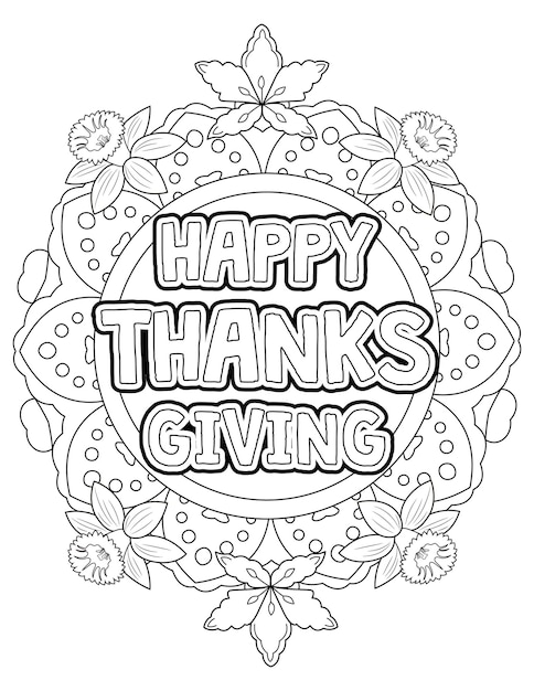 Premium vector happy thanksgiving mandala coloring page