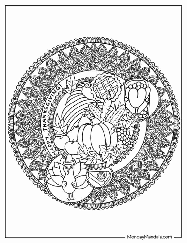 Thanksgiving coloring pages free pdf printables