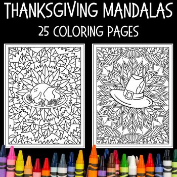 Thanksgiving mandala coloring coloring pages by teachers helper