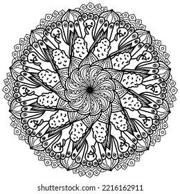 Thanksgiving mandala turkey corn meditative patterned stock vector royalty free