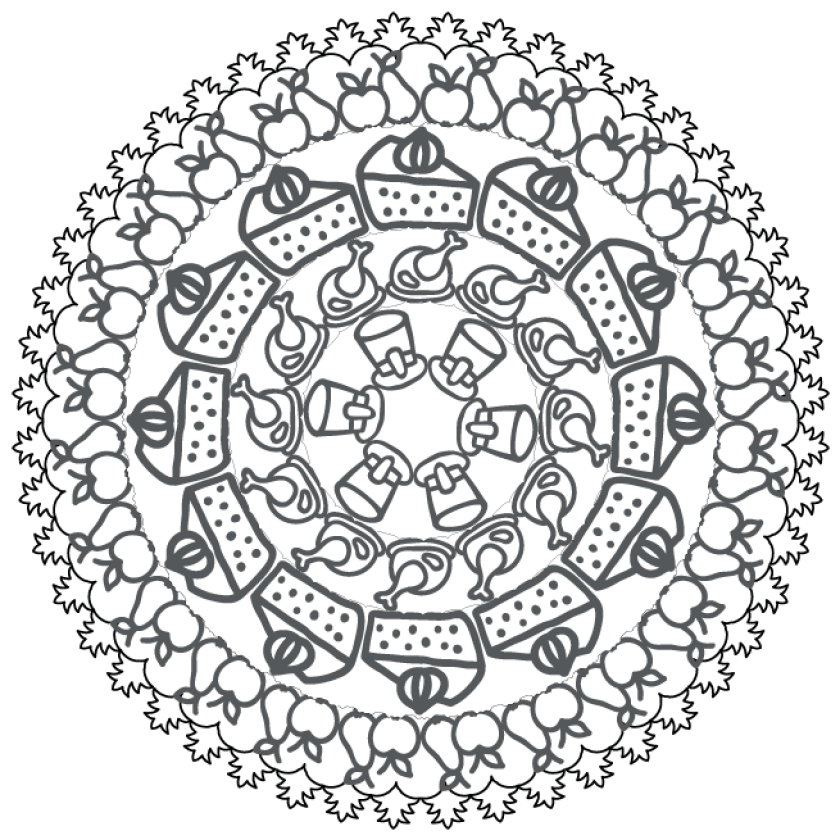Thanksgiving mandala â free coloring book