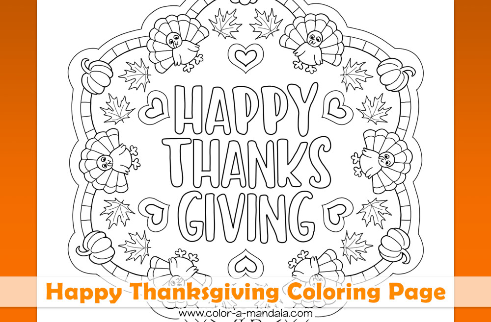 Thanksgiving mandala coloring page m