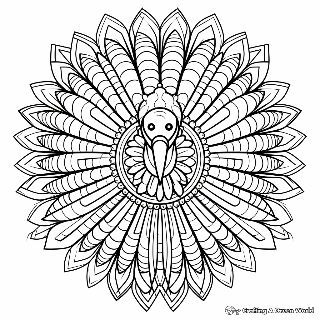 Turkey mandala coloring pages