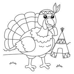 Turkey coloring pages vector images over