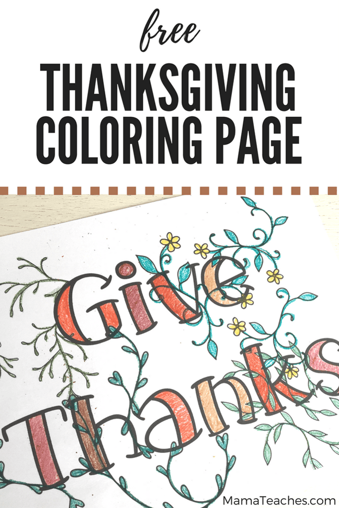 Free thanksgiving coloring page
