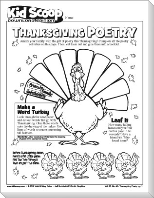 Thanksgiving poetry kid scoop
